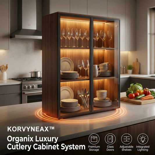 KORVYNEAX™ Organix Luxury Countertop Display Cabinet System with Integrated LED